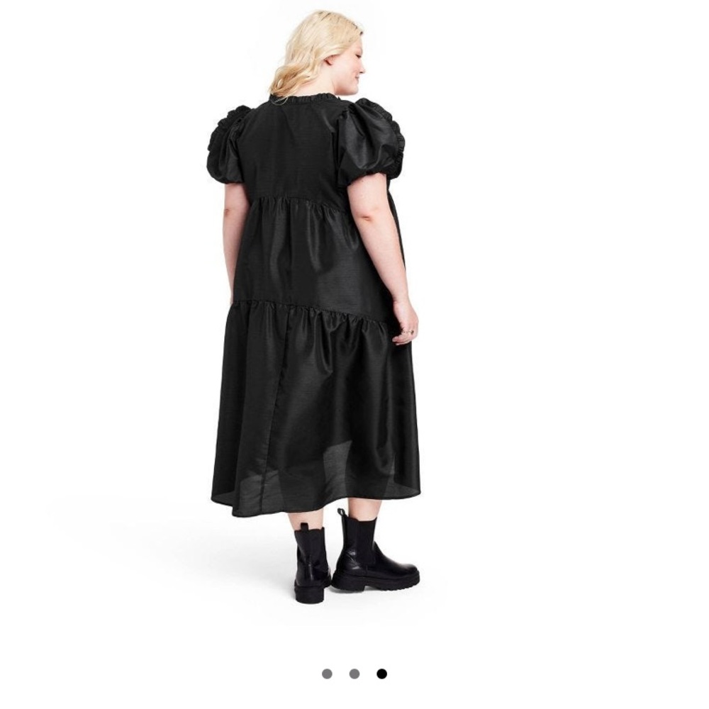 Women's Plus Tiered Ruffle Edge Puff Sleeve Midi Dress - Kika Vargas x Target - Picture 2 of 10